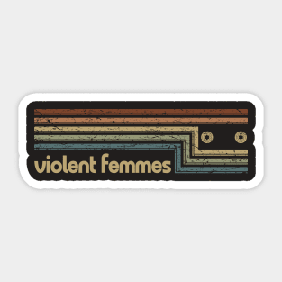 Violent Femmes Cassette Stripes Sticker